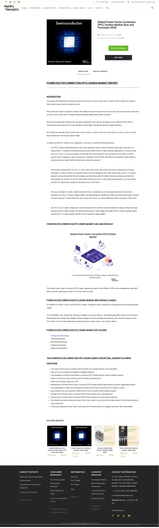 Power Factor Correction Pfc Diodes Market size