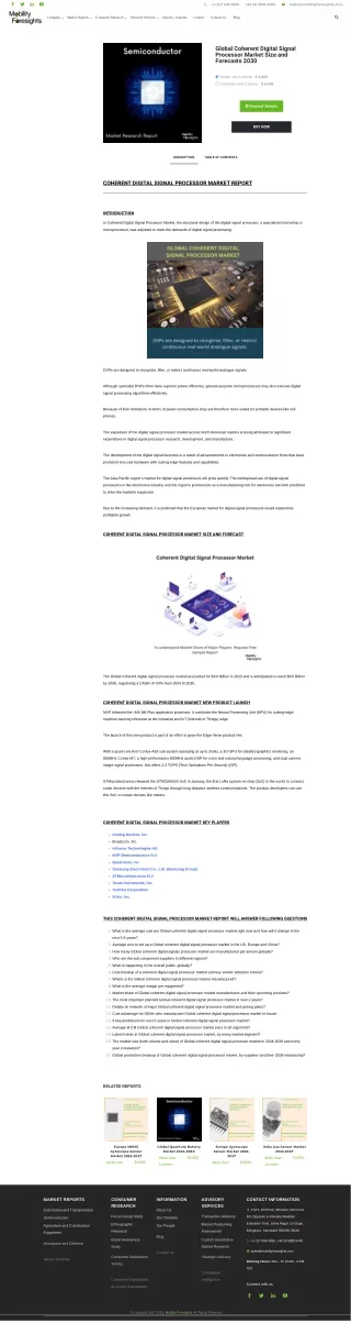 Coherent Digital Signal Processor Market size