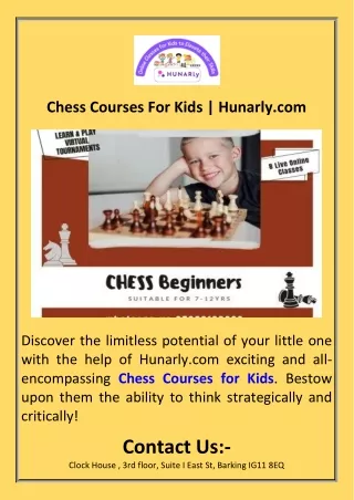 Chess Courses For Kids  Hunarly.com