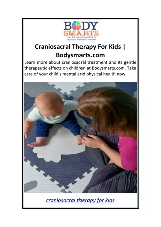 Craniosacral Therapy For Kids  Bodysmarts.com