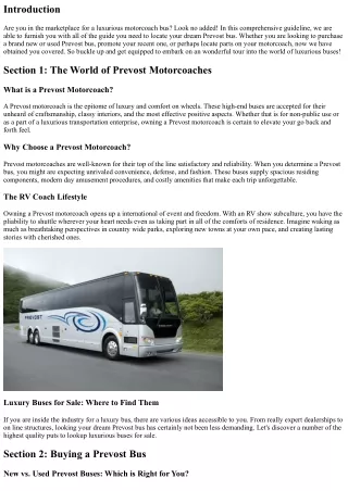 Find Your Dream Prevost Bus Near You: A Comprehensive Guide