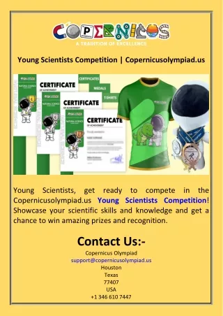 Young Scientists Competition  Copernicusolympiad.us