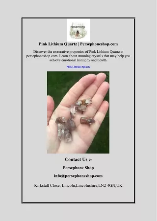 Pink Lithium Quartz  Persephoneshop.com