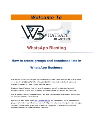 How to create groups and broadcast lists in WhatsApp Business