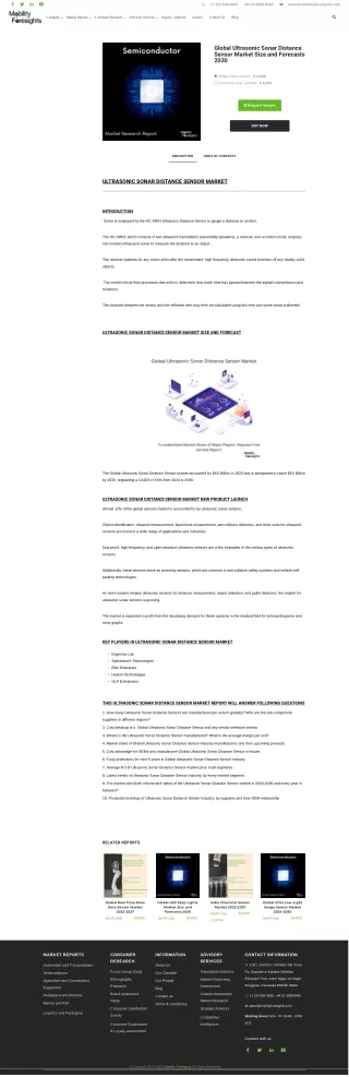 Ultrasonic Sonar Distance Sensor Market trrends