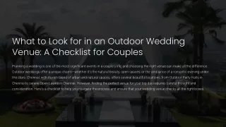 Lawn wedding venues in Chennai