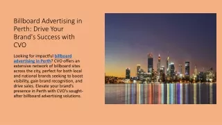 Billboard Advertising in Perth Drive Your Brand's Success with CVO