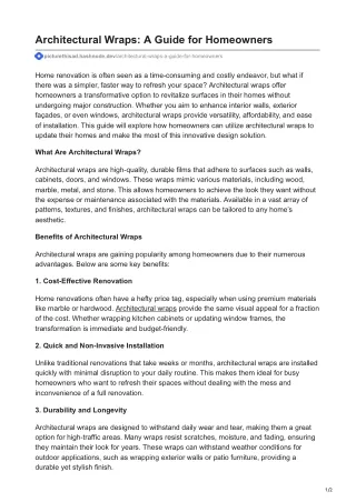 Architectural Wraps A Guide for Homeowners