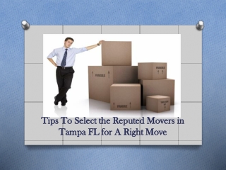 Hire Reputed Movers in Tampa FL