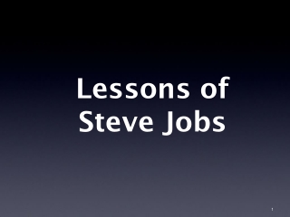 Lessons Of Steve Jobs