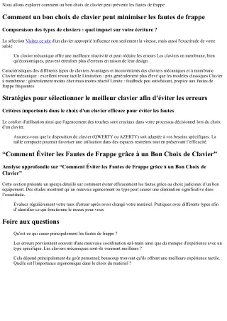 “Comment Éviter les Fautes de Frappe grâce à un Bon Choix de Clavier”