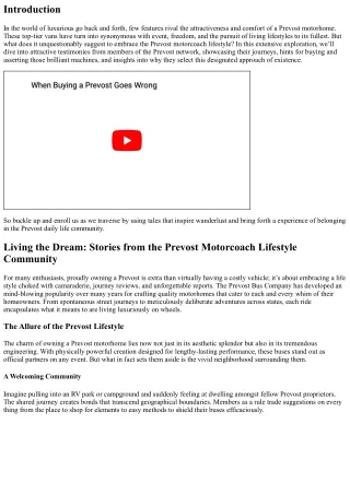 Living the Dream: Stories from the Prevost Motorcoach Lifestyle Community