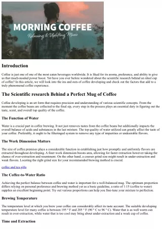 The Science Behind a Perfect Mug of Coffee