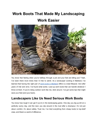 Work Boots That Made My Landscaping Work Easier