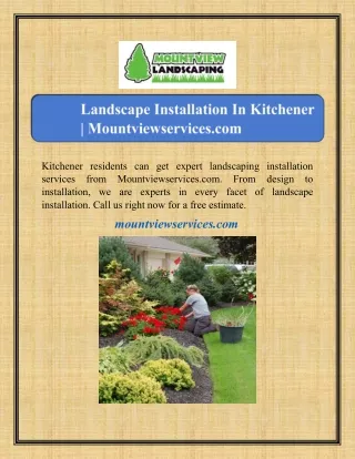 Landscape Installation In Kitchener | Mountviewservices.com