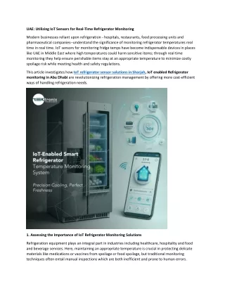 Implementing IoT Sensors for Real-Time Refrigerator Monitoring