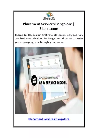 Placement Services Bangalore  3leads.com
