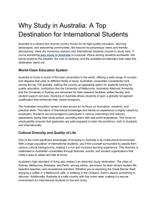 Why Study in Australia_ A Top Destination for International Students