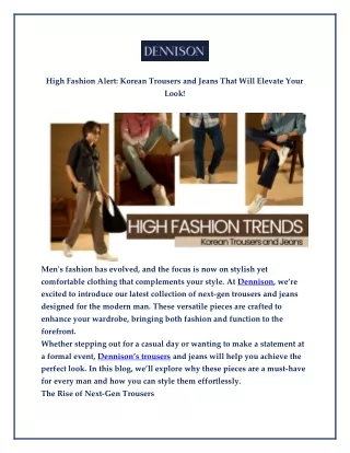 High Fashion Alert - Korean Trousers and Jeans That Will Elevate Your Look!