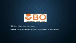 Data Entry Outsourcing Company