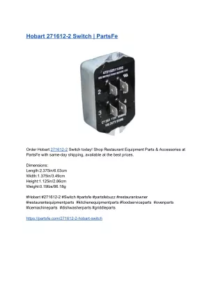 Hobart 271612-2 Switch _ PartsFe