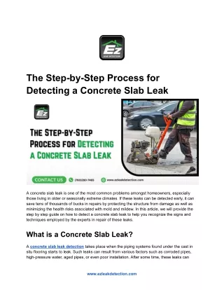 The Step-by-Step Process for Detecting a Concrete Slab Leak