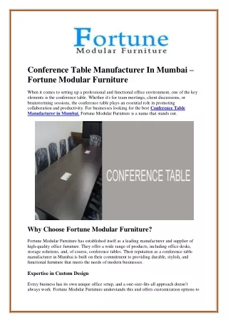 Conference Table Manufacturer In Mumbai – Fortune Modular Furniture