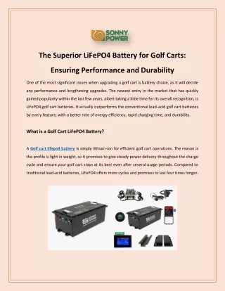 The Superior LiFePO4 Battery for Golf Carts: Ensuring Performance and Durability