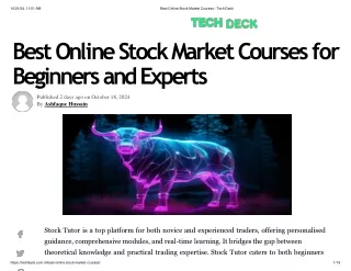 Best Online Stock Market Courses - Tech Deck