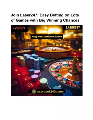 Join Laser247_ Easy Betting on Lots of Games with Big Winning Chances