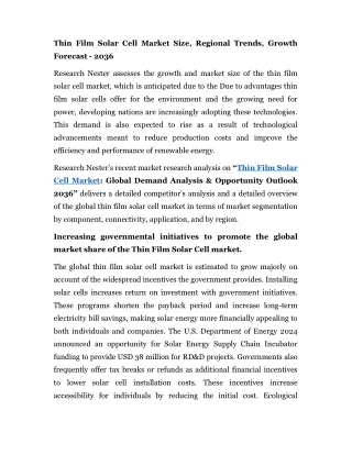 Thin Film Solar Cell Market