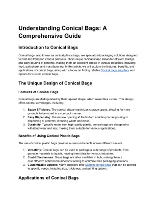 Understanding Conical Bags_ A Comprehensive Guide