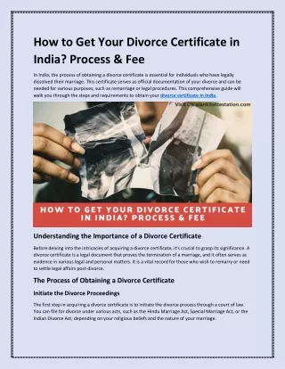 How to Get Your Divorce Certificate in India