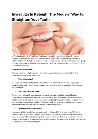 Invisalign In Raleigh: The Modern Way To Straighten Your Teeth