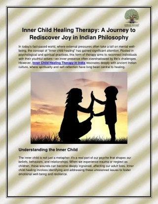 Inner Child Healing Therapy in India