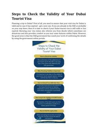 Steps to Check the Validity of Your Dubai Tourist Visa