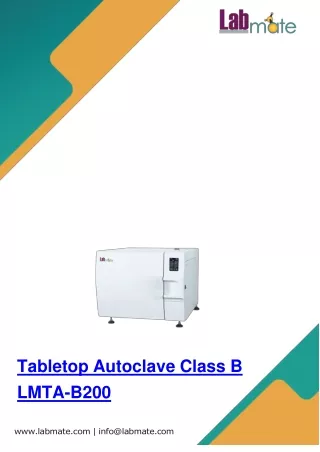 Tabletop Autoclave Class B LMTA-B200
