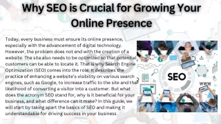 Why SEO is Crucial for Growing Your Online Presence