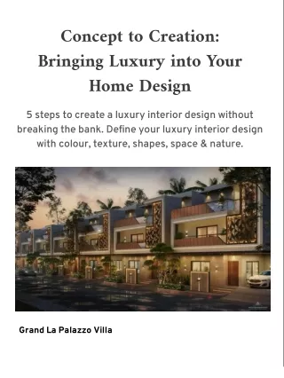 Concept to Creation: Bringing Luxury into Your Home Design