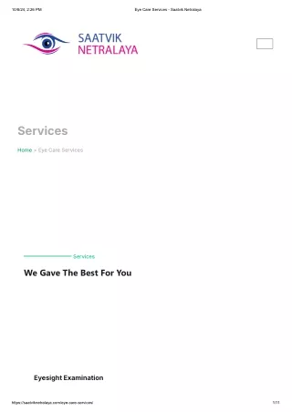Eye Care Services - Saatvik Netralaya