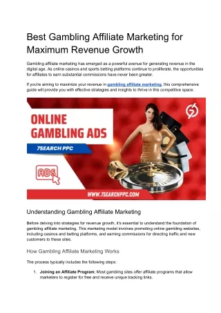 Best Gambling Affiliate Marketing for Maximum Revenue Growth