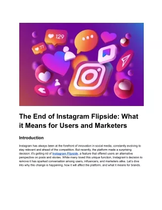 The End of Instagram Flipside: What it Means for Users and Marketers