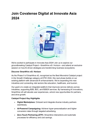 Join Covalense Digital at Innovate Asia 2024