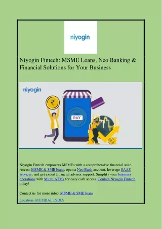 Niyogin Fintech: MSME Loans, Neo Banking & Financial Solutions for Your Business