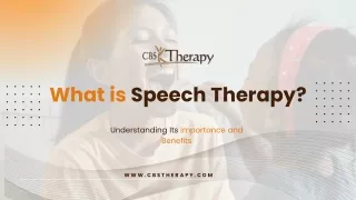 What is Speech Therapy