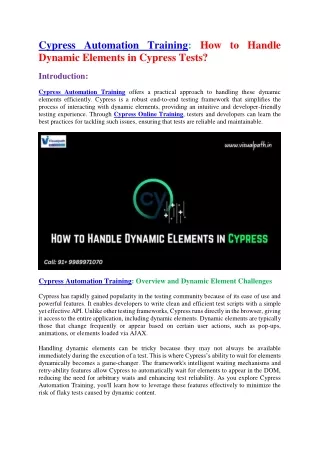 Cypress Training Online - Cypress Automation Training
