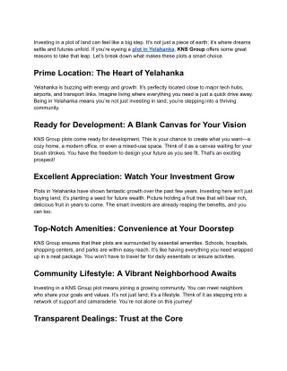 Discover the Dream_ Why Buy a Plot in Yelahanka