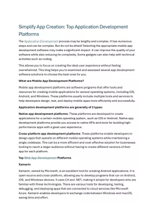 Simplify App Creation: Top Application Development Platforms