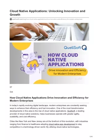 Cloud Native Applications Unlocking Innovation and Growth