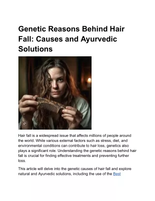 Genetic Reasons Behind Hair Fall: Causes and Ayurvedic Solutions